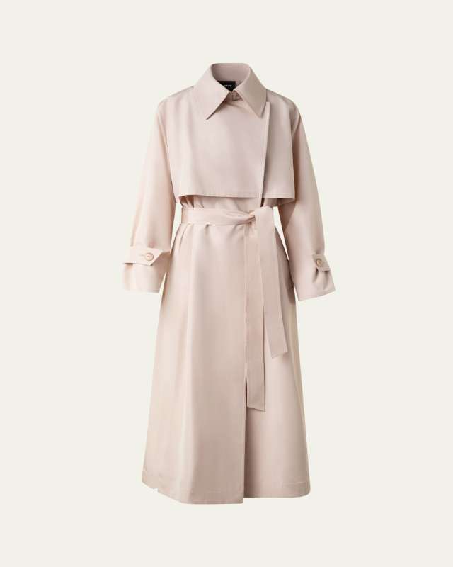 Haider Oversized Silk Taffeta Trench Coat